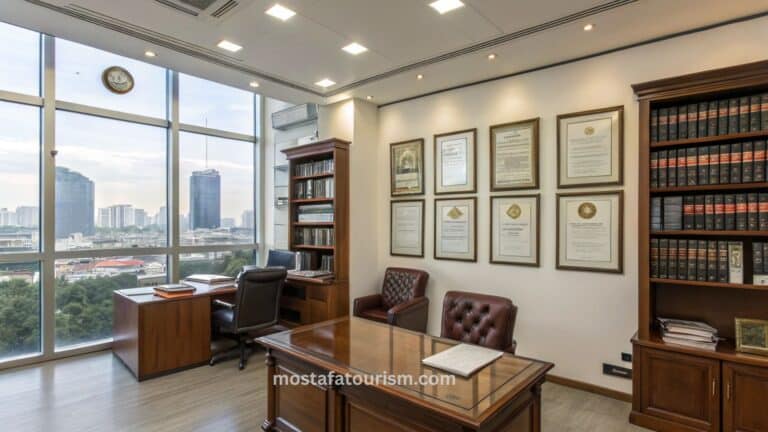 محامي يتحدث العربية يقدم استشارة قانونية لمقيم عربي داخل مكتب محاماة في إسطنبول